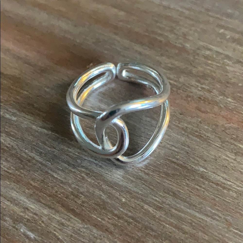 925 Sterling Silver Stamped Unique Ring Adjustable